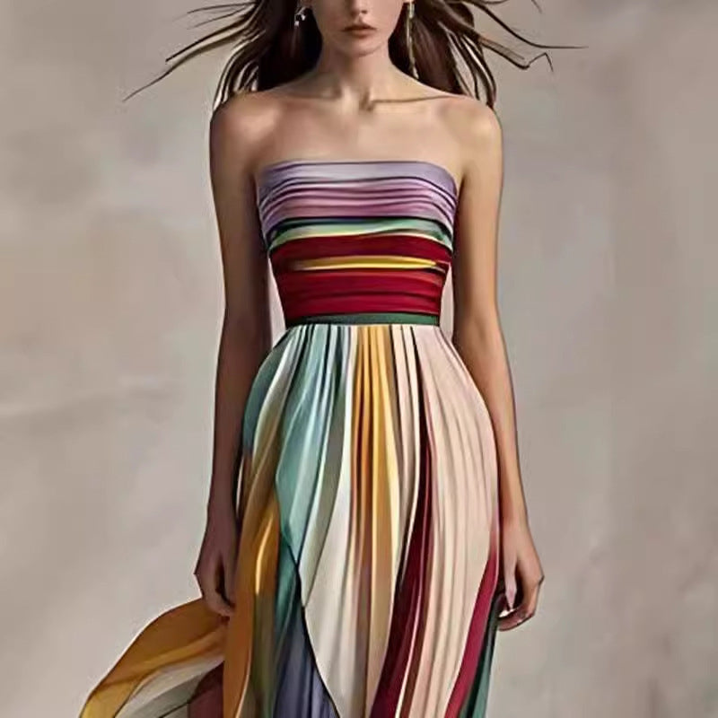 Prism Rainbow Swing Maxi Dress