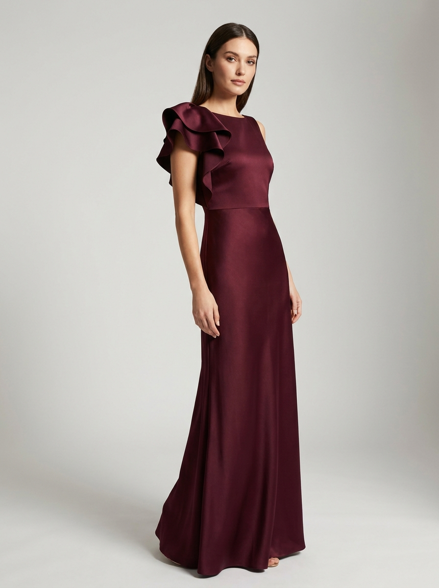 Scarlett Ruffle-Sleeve Plus Size Maxi Gown
